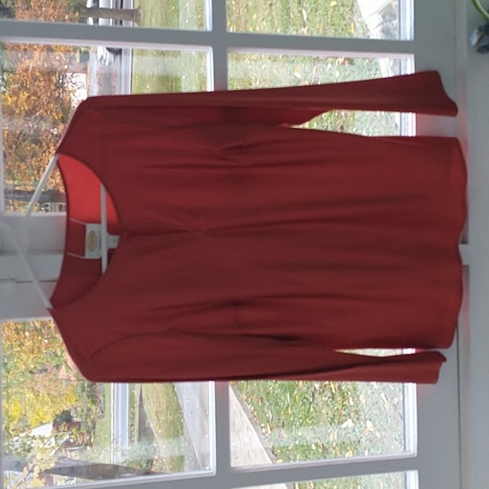 NWOT Talbot's Petite Rust Burnt Orange Color Silk Blouse Size 8